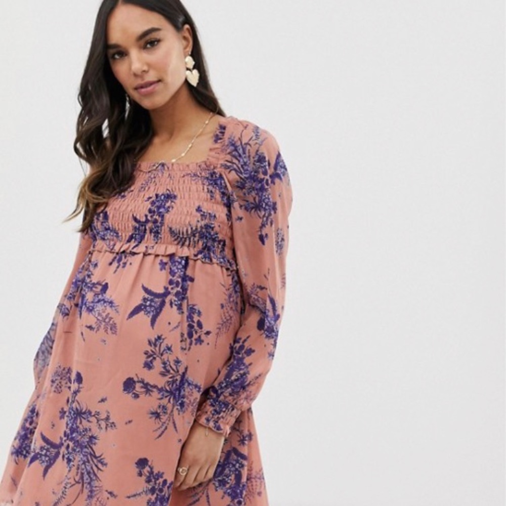 ASOS DESIGN shirred square neck dress